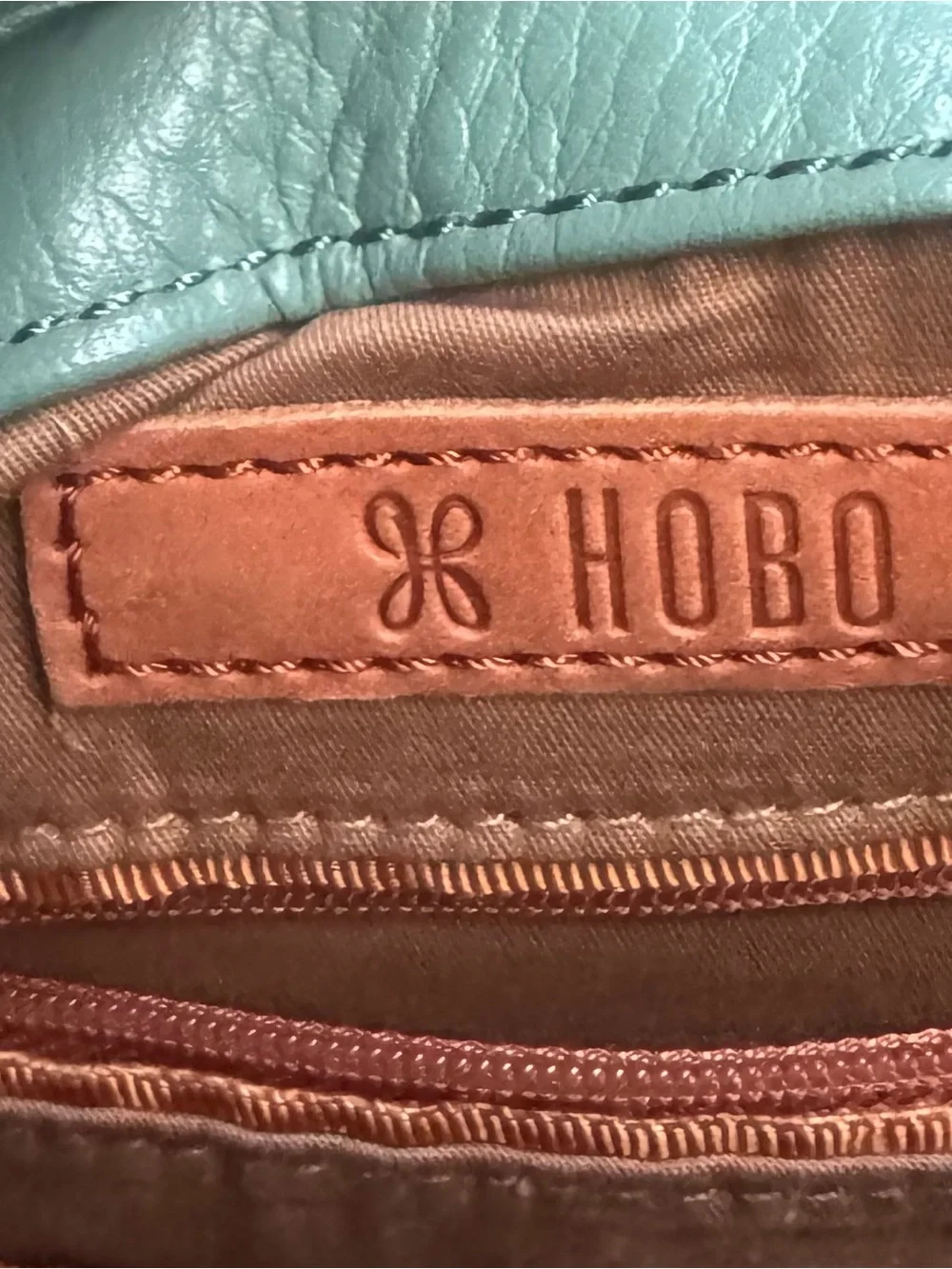 HOBO Sage Green Leather Hobo with Woven Strap